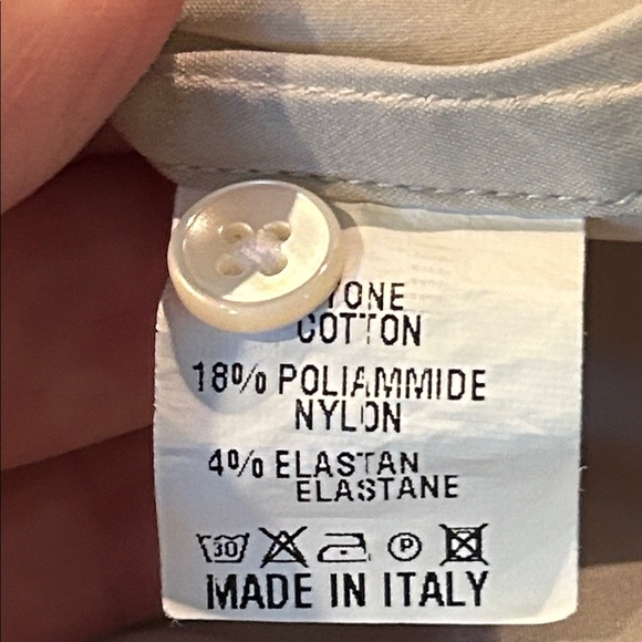 Sara Roka Taupe Elegant Button-Down Top Size 42 - Picture 11 of 16